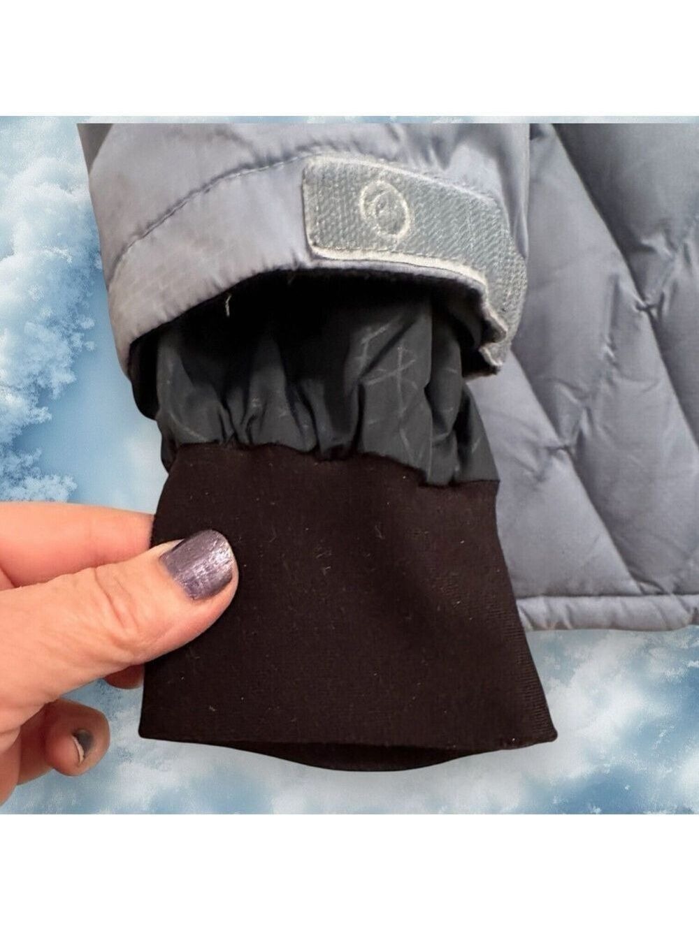 Winter Feather Down Ski Jacket Womens Small Blue Coat Zip Pockets POWDER ROOM - Picture 10 of 16
